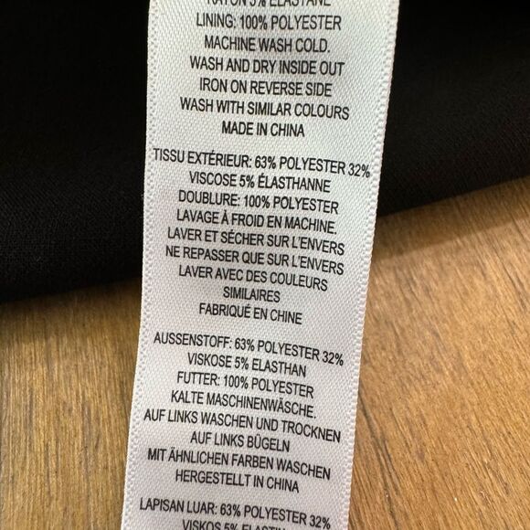 French Connection Whisper Ruffle V-Neck‎ Dress Black Size 2 - Picture 9 of 10